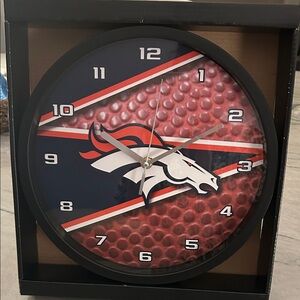 NFL Denver Broncos Navy & Orange Round Wall Clock
